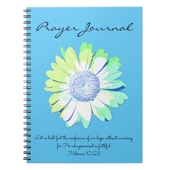 Daisy Art Teal Grönt Bible Verse Prayer Journal Anteckningsbok (Framsidan)