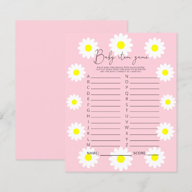 Daisy - artikelspel för Baby. Barnstödsspel (Fram/baksida)