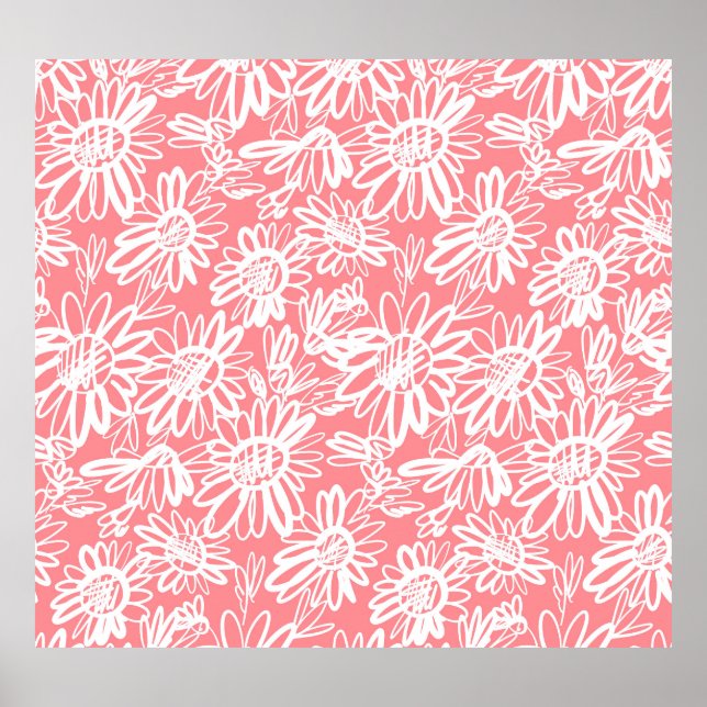 daisy av abstrakt, monokrom mönster poster (Framsidan)