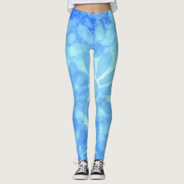 Daisy av blått Blommigt Blommor Ombre Leggings