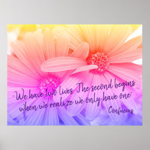 Daisy av färglösa pastellblommor (Confucius Quote) Poster