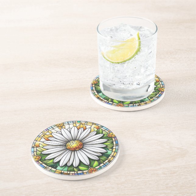 Daisy av fastfärgat glas underlägg (Sidan)