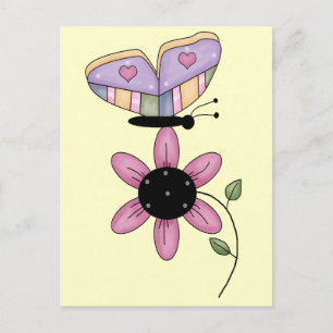 Daisy av fjäril och Rosa Vykort