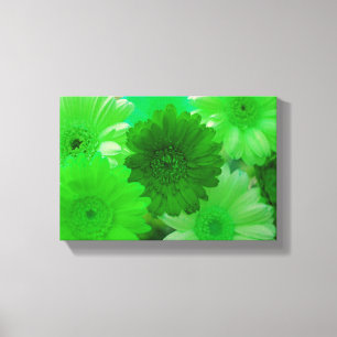 Daisy av grönt - blomma fotopatecken på arbetsytan canvastryck