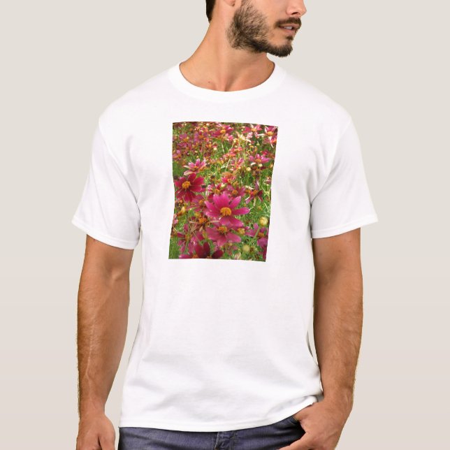 Daisy av ljusa Shock rosa och Gulter T-shirt (Framsida)