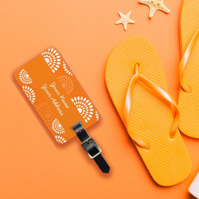 Daisy av minimal Orange Modern Förenklad Blommigt Bagagebricka (Skapare uppladdad)