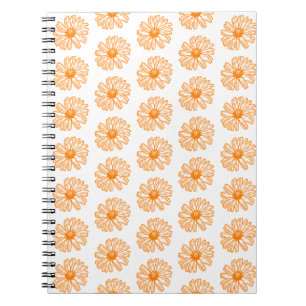 Daisy av orange - färglöst utskrift, Blommönster a Anteckningsbok