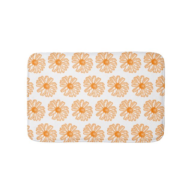 Daisy av orange - färglöst utskrift, Blommönster a Badrumsmatta (Framsidan)