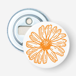 Daisy av orange - färglöst utskrift, Blommönster a Flasköppnare