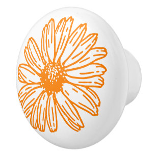 Daisy av orange - färglöst utskrift, Blommönster a Knopp