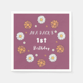 Daisy av pastellvita och rosa orange pappersservett