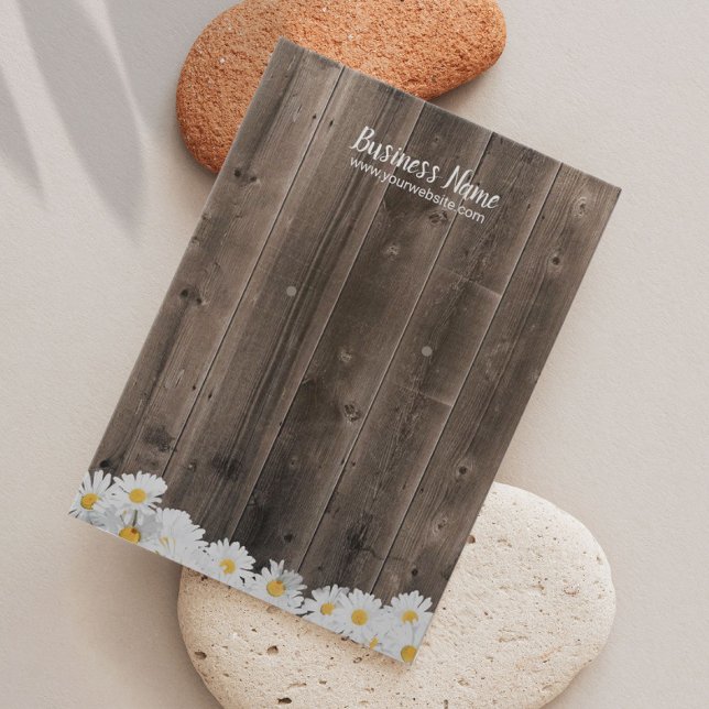 Daisy av Rustic Wood-Blommigt för Visning Visitkort (Skapare uppladdad)