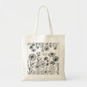 Daisy av trädgårdblommor, ro boho tygkasse