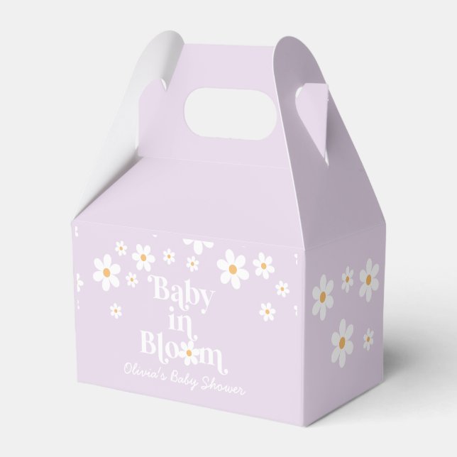 Daisy Baby i blom Retro Baby Shower Förmånslåda Presentaskar (Framsidan Sidan)