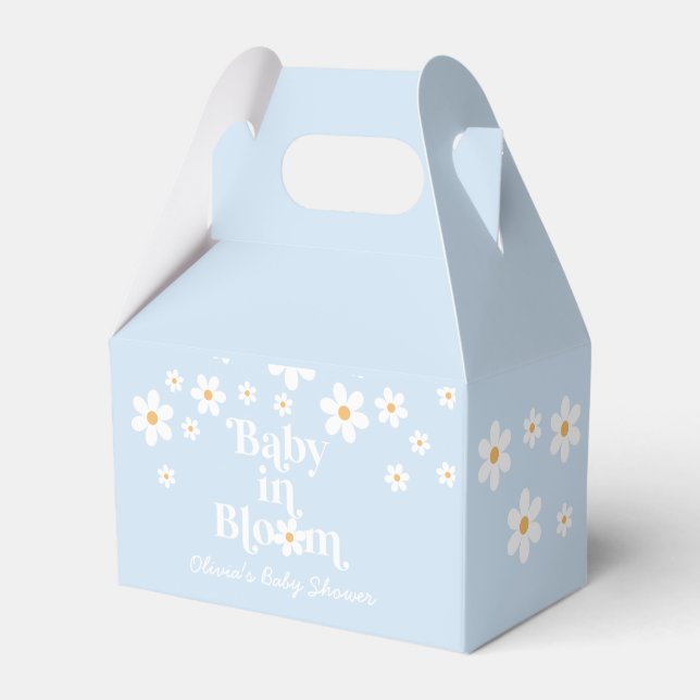 Daisy Baby i blom Retro Baby Shower Förmånslåda Presentaskar (Framsidan Sidan)