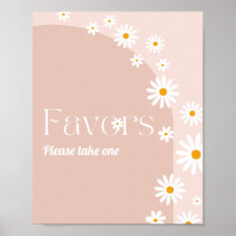 Daisy Baby i blomman Boho Girl Baby Shower favors Poster