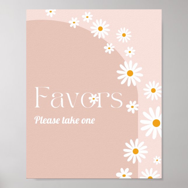 Daisy Baby i blomman Boho Girl Baby Shower favors Poster (Framsidan)