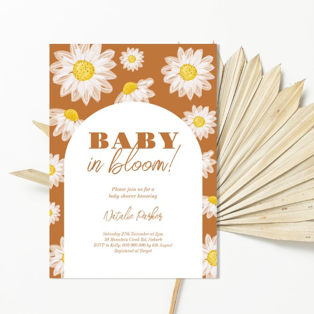 Daisy Baby i Bloom Barnkalas Inbjudningar (Skapare uppladdad)