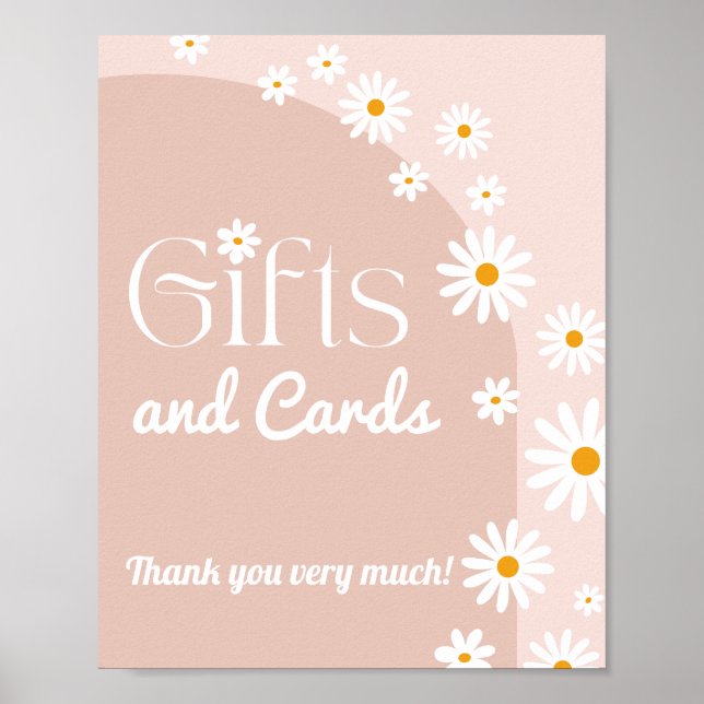 Daisy Baby i bloom Boho Girl Baby Shower-gåva Poster (Framsidan)