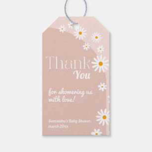 Daisy Baby i bloom Boho Girl Baby Shower Tack Presentetikett