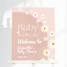 Daisy Baby i bloom Boho Girl Baby Shower Välkommen