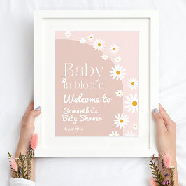 Daisy Baby i bloom Boho Girl Baby Shower Välkommen Poster