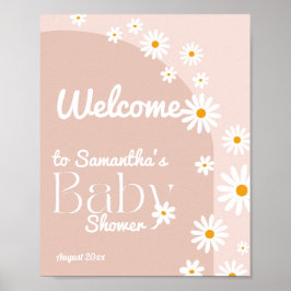 Daisy Baby i bloom Boho Girl Baby Shower Välkommen Poster