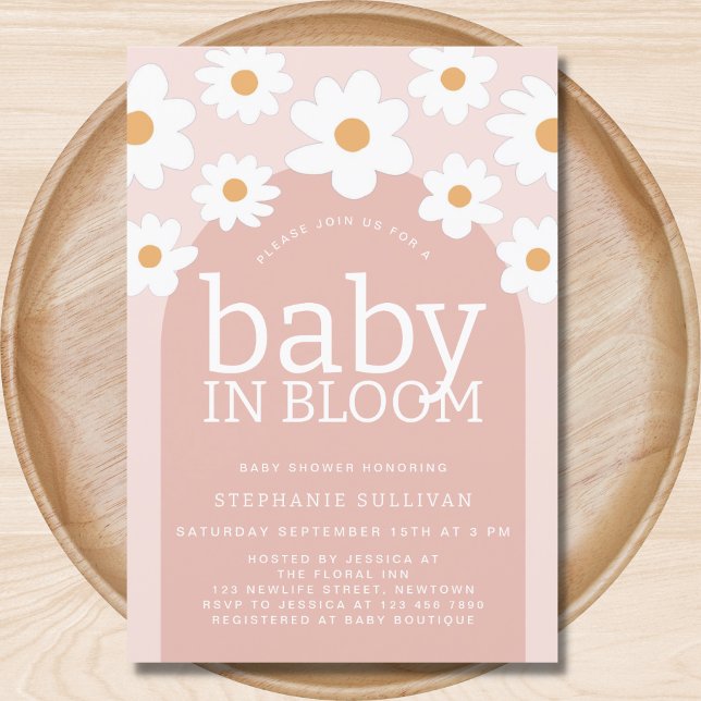 Daisy Baby i Bloom Girl Baby Shower Inbjudningar (Skapare uppladdad)