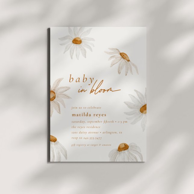 Daisy Baby i Bloom Rustic Fall Boho Baby Shower Inbjudningar (Skapare uppladdad)