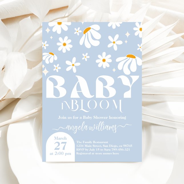 Daisy Baby i bloom Simple boy Baby Shower Inbjudningar (Skapare uppladdad)
