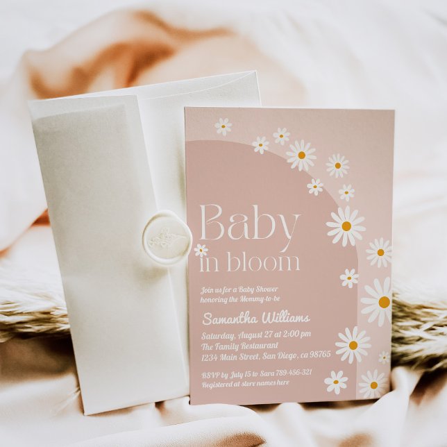 Daisy Baby i Boho Girl Baby Shower Inbjudningar (Skapare uppladdad)