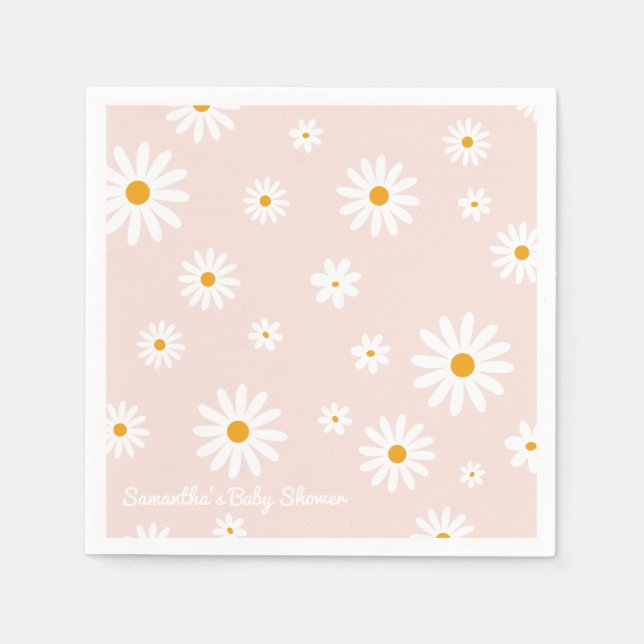 Daisy Baby i Boho Girl Baby Shower Pappersservett (Framsidan)