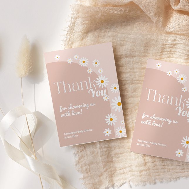 Daisy Baby i Boho Girl Baby Shower Tack Kort (Skapare uppladdad)