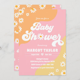 Daisy Baby Shower Boho Hippy Vibes Baby Shower Inbjudningar