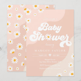 Daisy Baby Shower Boho Hippy Vibes Baby Shower Inbjudningar