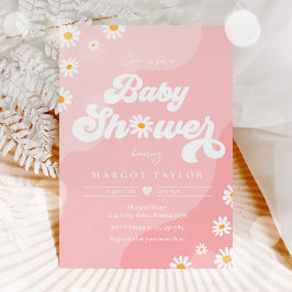 Daisy Baby Shower Boho Hippy Vibes Baby Shower Inbjudningar
