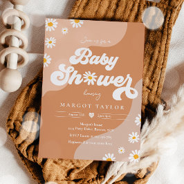 Daisy Baby Shower Boho Hippy Vibes Baby Shower Inbjudningar