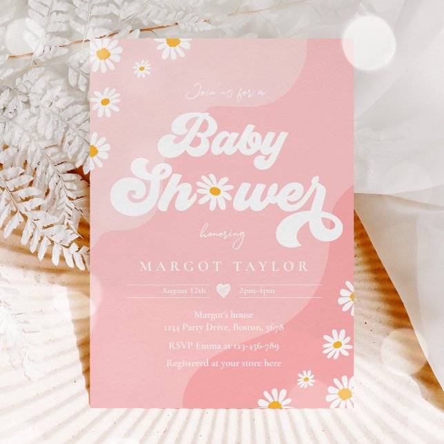 Daisy Baby Shower Boho Hippy Vibes Baby Shower Inbjudningar (Skapare uppladdad)