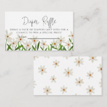 Daisy Baby Shower Diaper Raffle Biljett