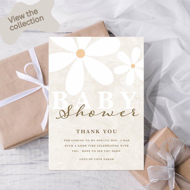 Daisy Baby Shower Gender Neutral Tack Cards Inbjudningar (Skapare uppladdad)