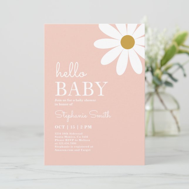Daisy Baby Shower Girl-inbjudan Inbjudningar (Stående Fram)