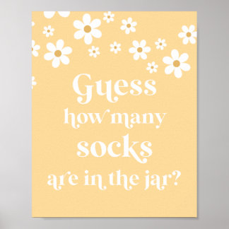 Daisy Baby Shower gissa hur många sockor som Poste Poster