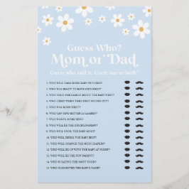 Daisy Baby Shower Gissa Vem Spel Flyer
