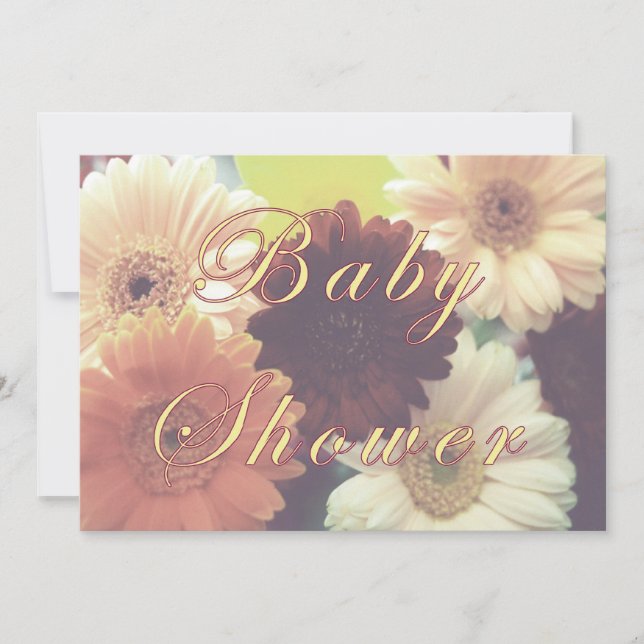 Daisy Baby Shower Inbjudan (Framsida)