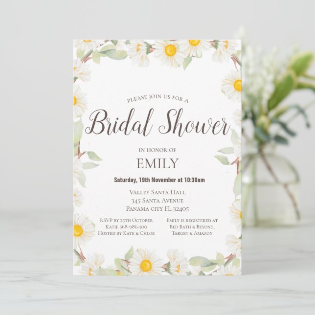 Daisy baby shower-inbjudan, festinbjudan inbjudningar (Stående Fram)