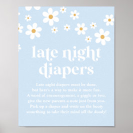 Daisy Baby Shower Sängvät Diapers Poster