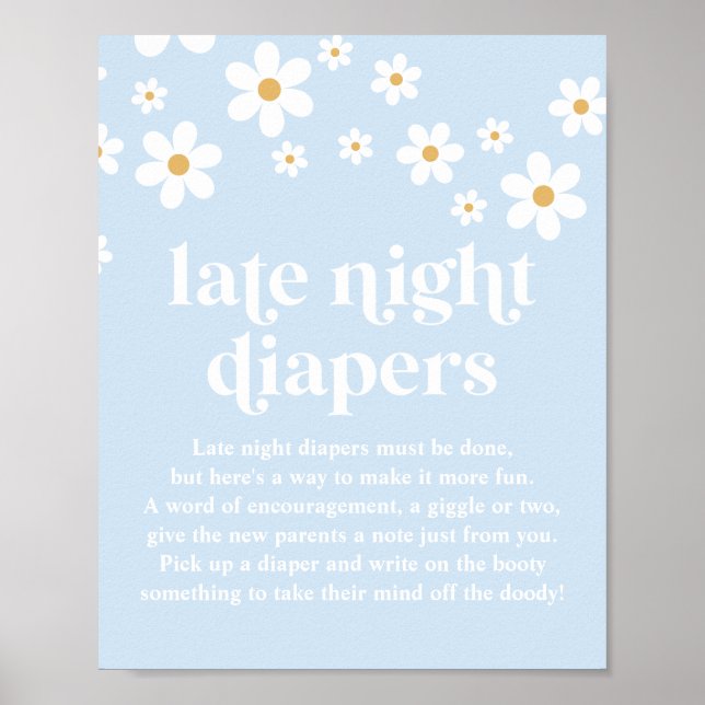 Daisy Baby Shower Sängvät Diapers Poster (Framsidan)