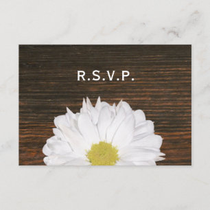 Daisy & Barnwood Rustic Bröllop OSA Kort