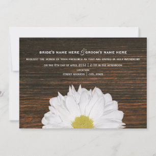 Daisy & Barnwood Rustic bröllopsinbjudning Inbjudningar