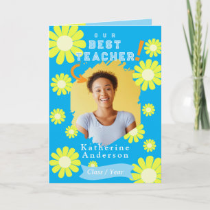 Daisy Bästa Läraren Foto Blå Kort